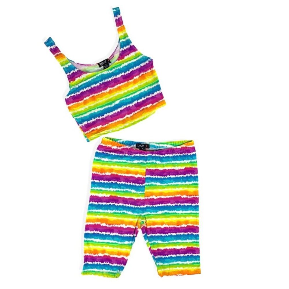 LOVE Tank-Top/Bike Short Women's Two Pieces Set Multicolor Size S